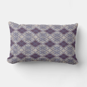 PLUM ARGYLE KNIT Lumbar Pillow