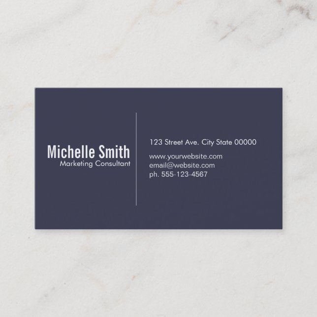Plum background with Divider Line Business Card (Front)
