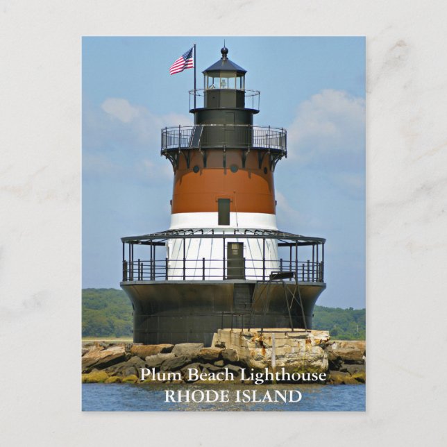 Plum Beach Lighthouse, Rhode Island Postcard (Front)