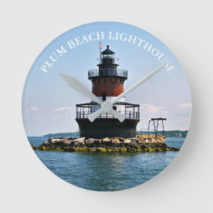 Plum Beach Lighthouse Rhode Island Wall  Clock