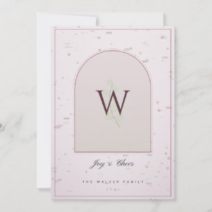 Plum Berry Arch Greenery 1 Photo Christmas Card