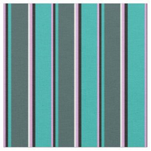 Plum, Black, Sea Green, Dark Slate Grey & White Fabric