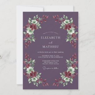 Plum Bloom Romantic Wedding Invitation