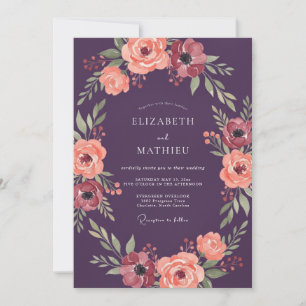 Plum Blossom Arch Wedding Invitation