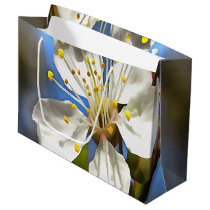 Plum Blossom Botanical Art Large Gift Bag