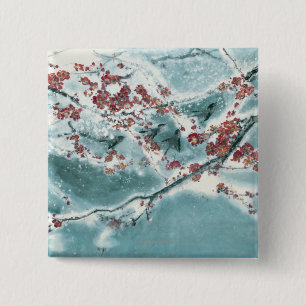 Plum Blossom in Snow 15 Cm Square Badge