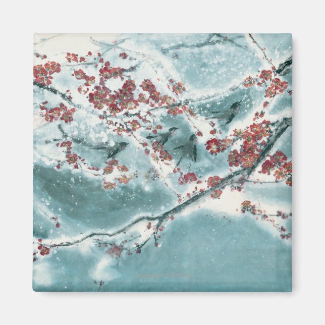 Plum Blossom in Snow Magnet (Front)