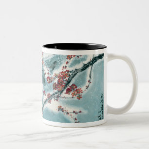 Plum Blossom in Snow Two-Tone Coffee Mug