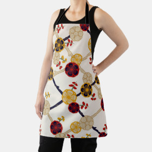 Plum Blossom Pattern, Japanese Design Apron