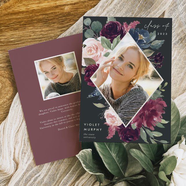 Plum Blossom | Photo Graduation Announcement (Creator Uploaded)