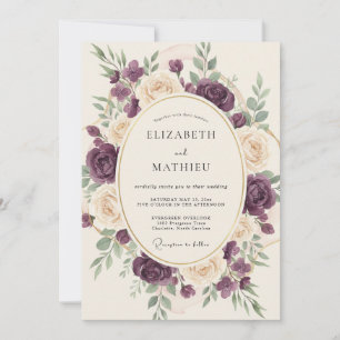 Plum Blossom Romantic Wedding Invitation