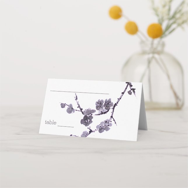 Plum blossom sumie place card (Front)