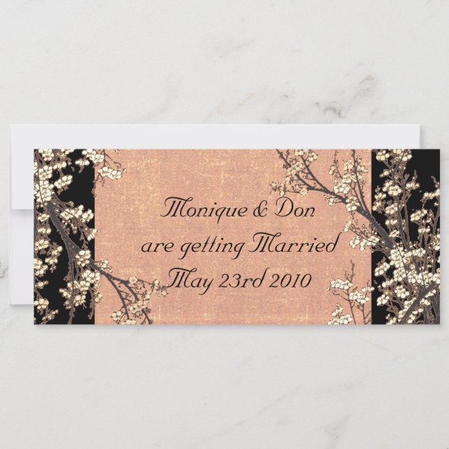 Plum Blossom Wedding Invitation (Front)