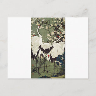 Plum Blossoms and Cranes by Ito Jakuchu Postcard
