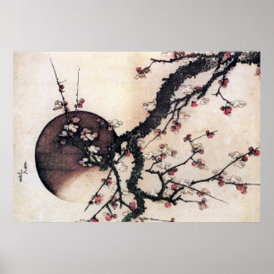 Plum Blossoms and the Moon, Hokusai Poster