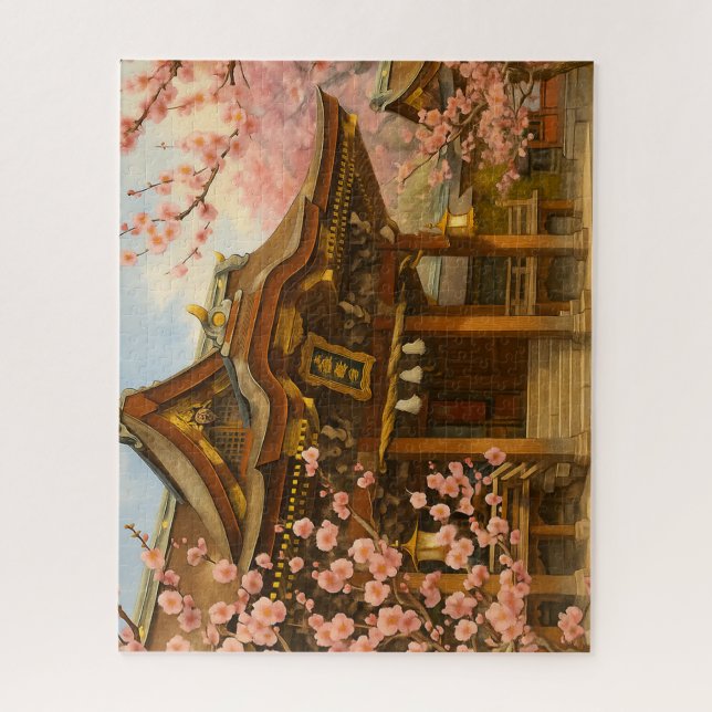 Plum Blossoms at Kitano Tenmangu Shrine Jigsaw Puzzle (Vertical)