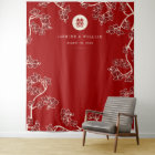 Plum Blossoms Double Xi Chinese Wedding Backdrop