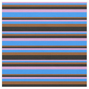 Plum, Blue, Brown, and Black Pattern Fabric