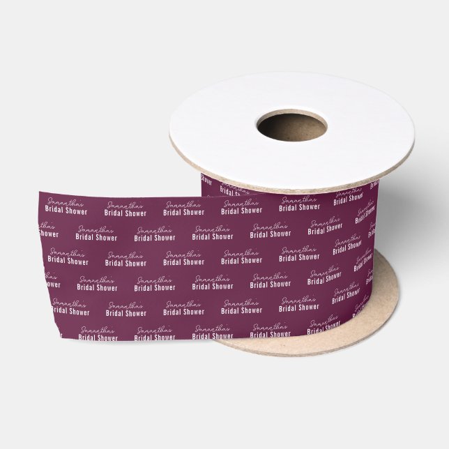 Plum Bridal Shower  Satin Ribbon (Spool)