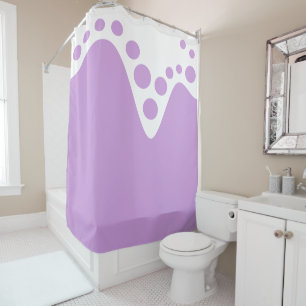 Plum bright soft wave and bubbles shower curtain