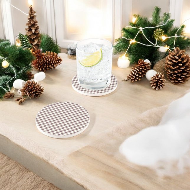 Plum Buffalo Plaid Holiday Coaster (Creator Uploaded)