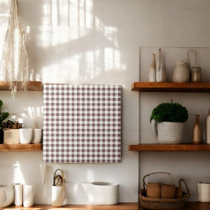 Plum Buffalo Plaid Holiday Tile