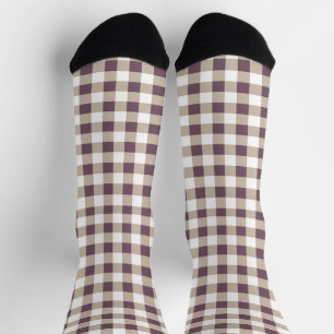 Plum Buffalo Plaid Socks for Cosy Holiday Style