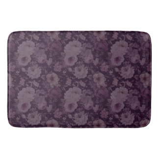 Plum burgundy dark dramatic scroll design bath mat