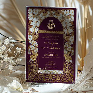 Plum Burgundy Islamic Wedding Antique Gold Muslim