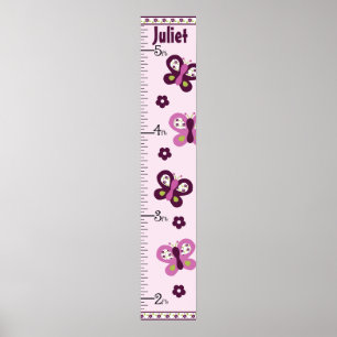 Plum Butterfly Growth Chart Keep at 8x44!