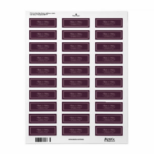 Plum Calligraphy Return Address Label