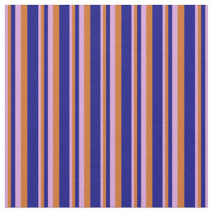 Plum, Chocolate & Blue Stripes Fabric