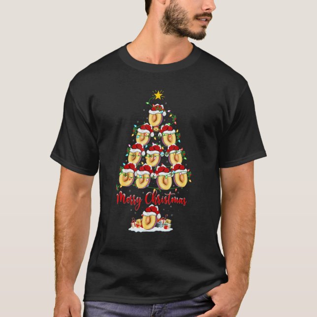 Plum Christmas Tree Lights Santa Plum Xmas T-Shirt (Front)