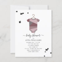 Plum Colour Block Bodysuit Girl Baby Shower