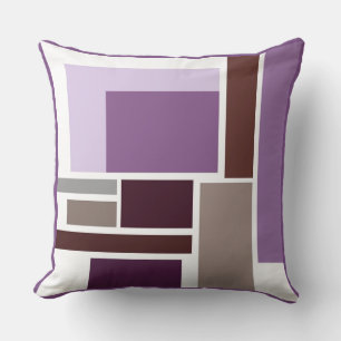 Plum Colour block/Plum Stripe Reversible Pillow
