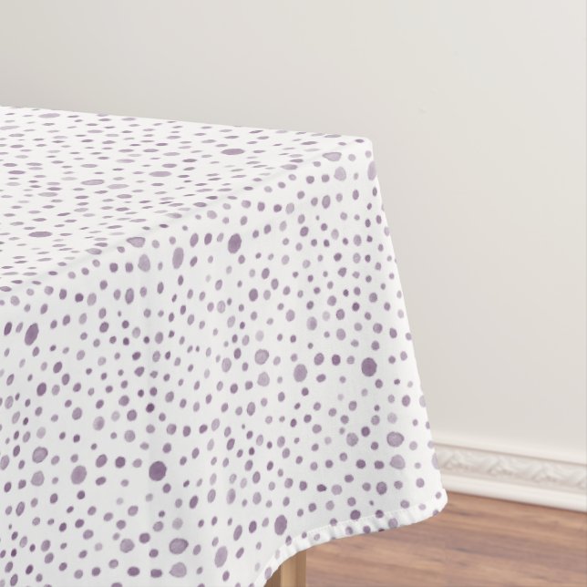 Plum Confetti Watercolor Dots Table Cloth (In Situ)