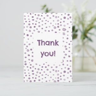 Plum Confetti Watercolor Dots Thank You Card