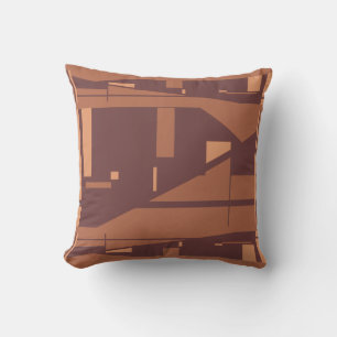 Plum Coral Turquoise Mediterranean Mosaic Abstract Cushion