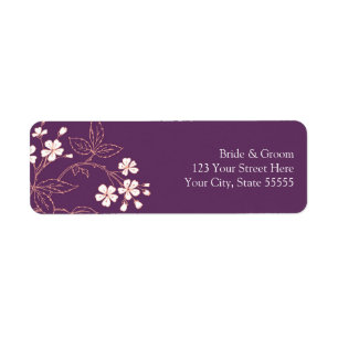 Plum Coral Wedding Custom Return Address Labels