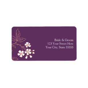 Plum Coral Wedding Custom Return Address Labels