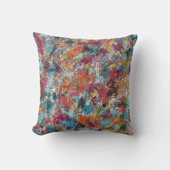 Plum Crazy 16 x 16 Cotton Throw Pillow (Front)