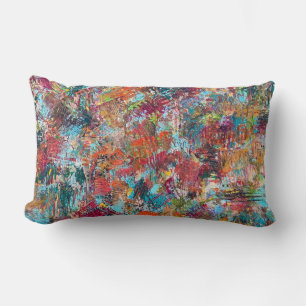 Plum Crazy Cotton Lumbar Throw Pillow
