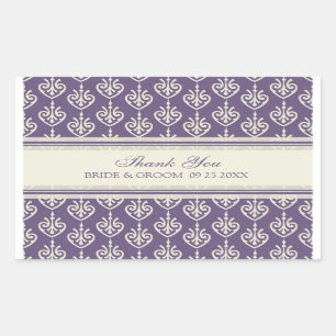 Plum Cream Floral Thank You Wedding Favour Tags