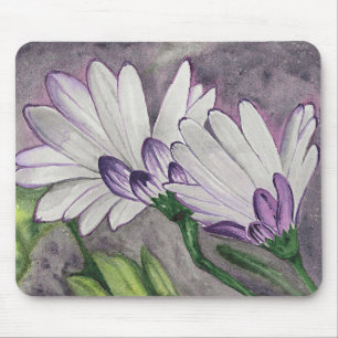 Plum daisy flowers mouse pad