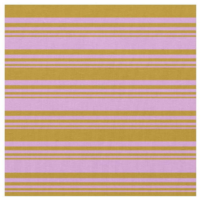 Plum & Dark Goldenrod Coloured Striped Pattern Fabric (Close Up)