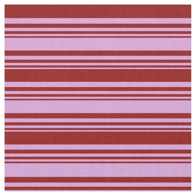 Plum & Dark Red Coloured Stripes Fabric (Close Up)