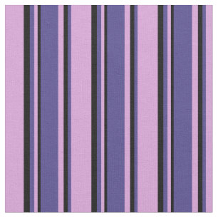 Plum, Dark Slate Blue & Black Colored Lines Fabric