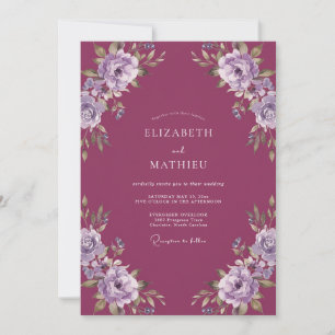 Plum Delicate Spring Wedding Invitation