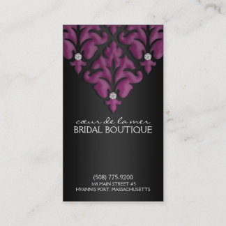 Plum Diamond Damask Appointment Cards