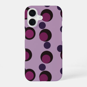 Plum Eclipse - Luxe Mid-Century Circles iPhone 16 Case